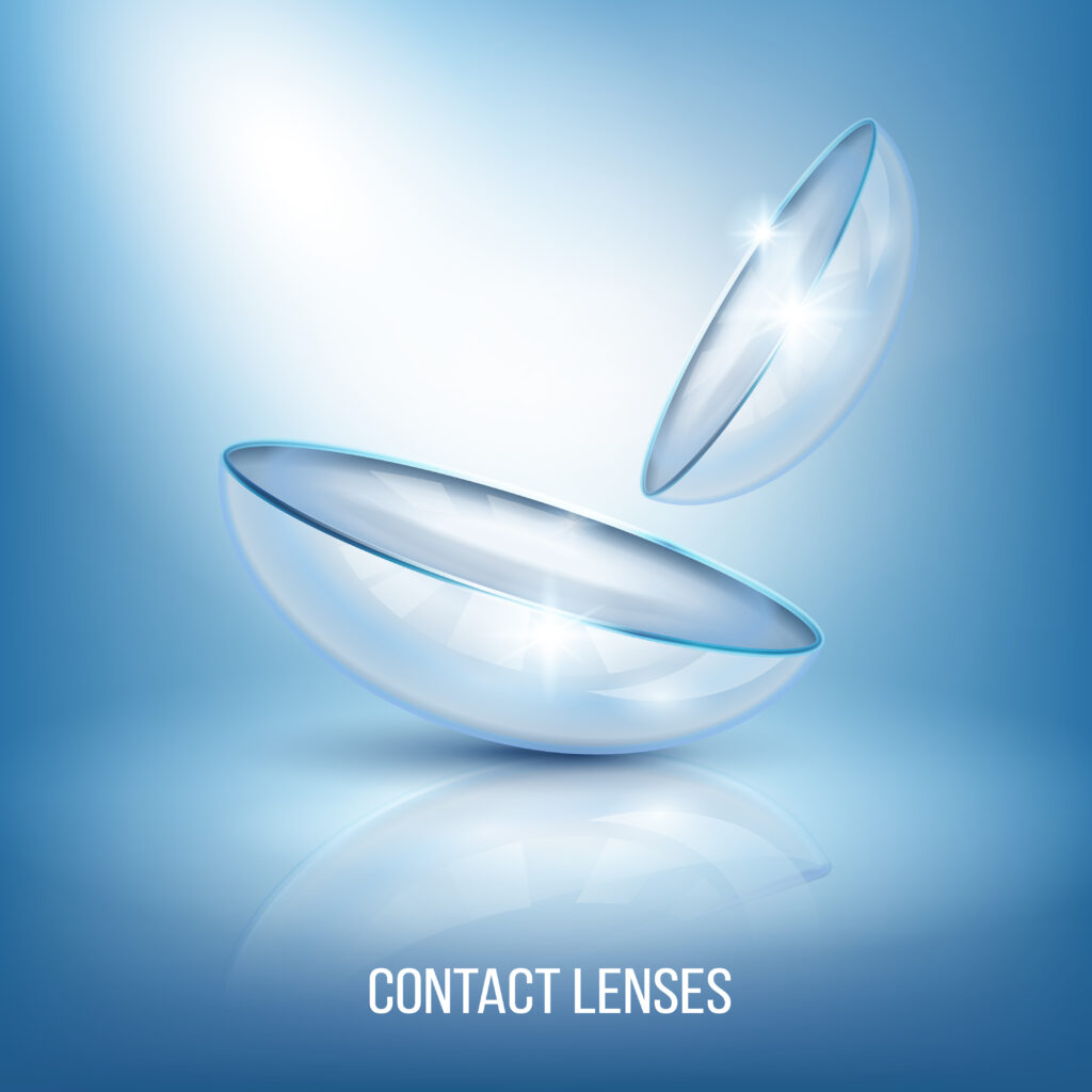 realistic eye lenses composition